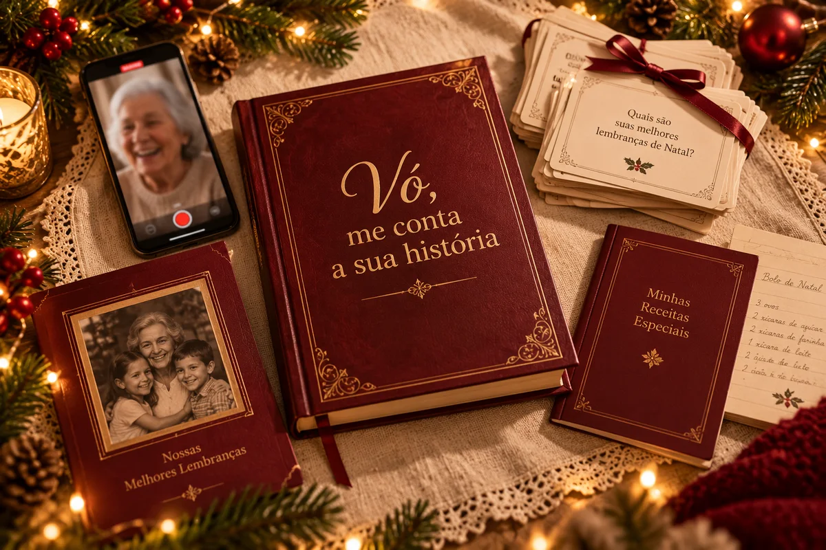 Kit Premium: livro Vó, me conta a sua história com os 4 bônus